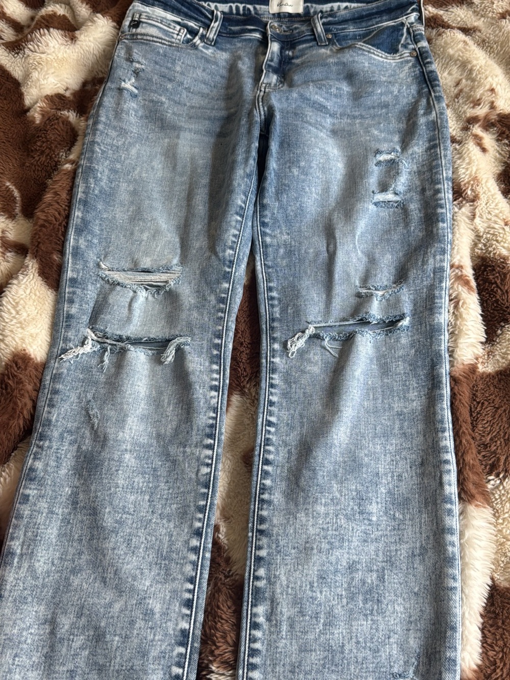 KanCan Acid Wash Light Blue Boyfriend Jeans - Picture 2 of 2